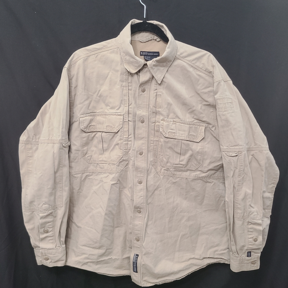 5.11 TACTICAL Long Sleeve Shirt Mens Large Canvas Ripstop Hidden Pocket Vented